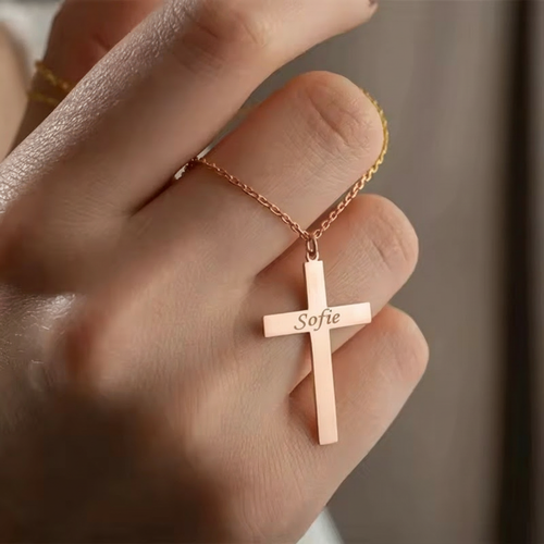 Handmade Engraved Cross Necklace