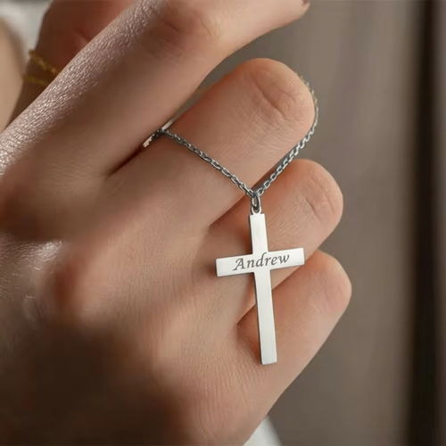 Handmade Engraved Cross Necklace