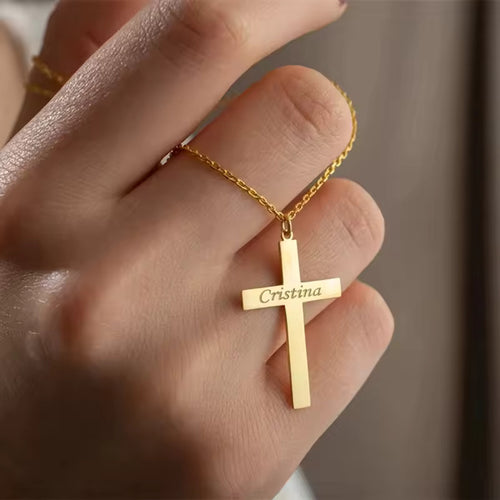 Handmade Engraved Cross Necklace